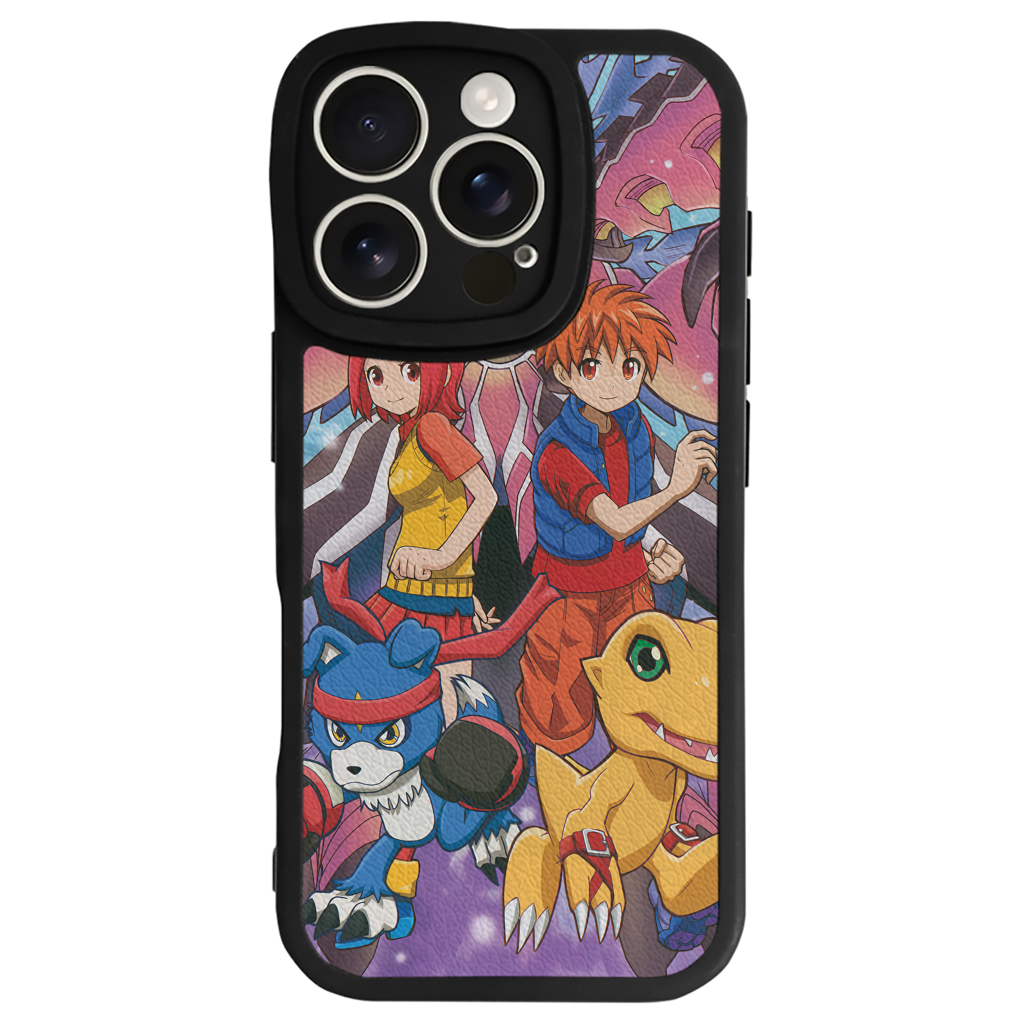 （画像用） Digimon デジタルモンスター/デジモン 【iPhone 16シリーズ対応】シリコンスマホケース（レザー調） 材質：シリコン
